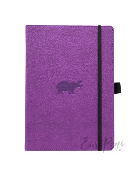 Dingbats A5 Purple Hippo Notebook - Lined Wildlife [D5008P]