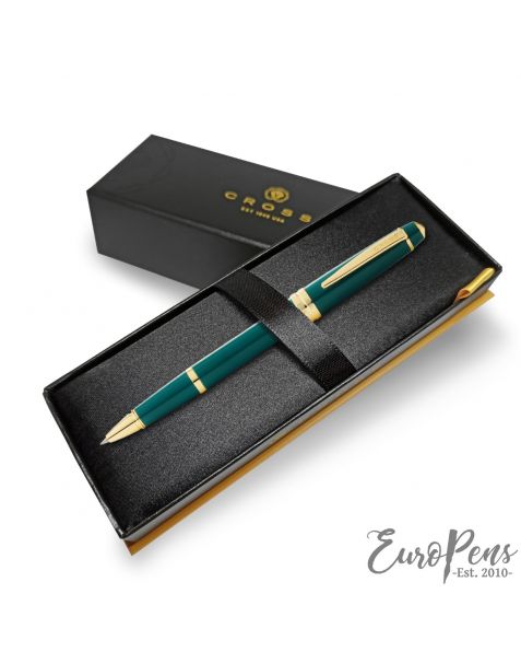 Cross Bailey Light Rollerball Pen - Green with Gold Trim (At0745-12)