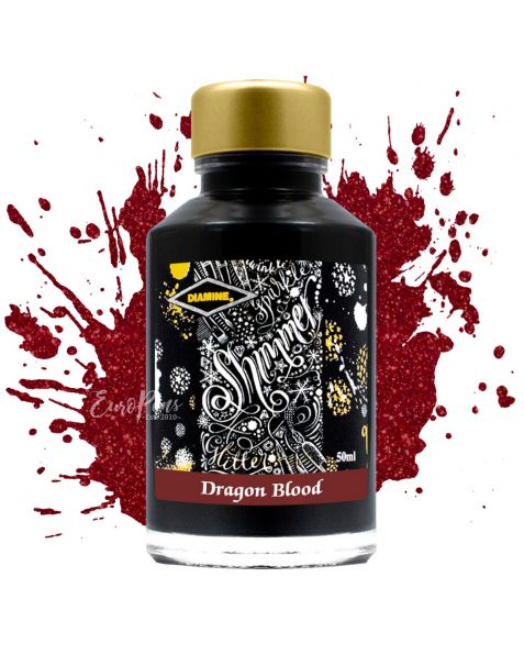 Diamine Shimmering Fountain Pen Bottled Ink - 50ml - Dragon Blood