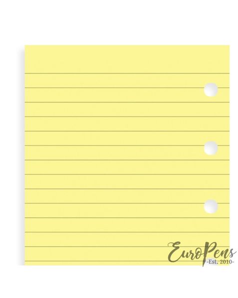 Filofax - Mini - Yellow Ruled Notepaper