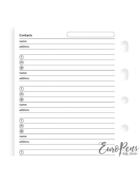 Filofax Pocket Name, Address And Telephone Number Value Pack