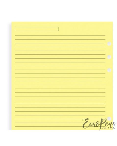 Filofax A5 Yellow Ruled Notepaper
