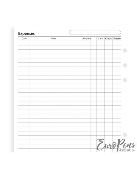 Filofax A5 Expenses