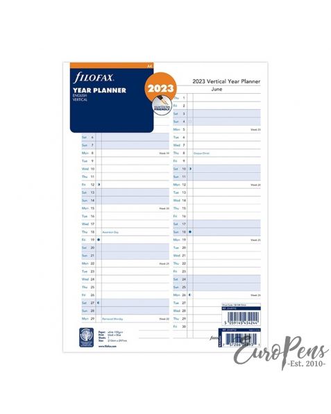 Filofax A4 Vertical Year Planner - 2023