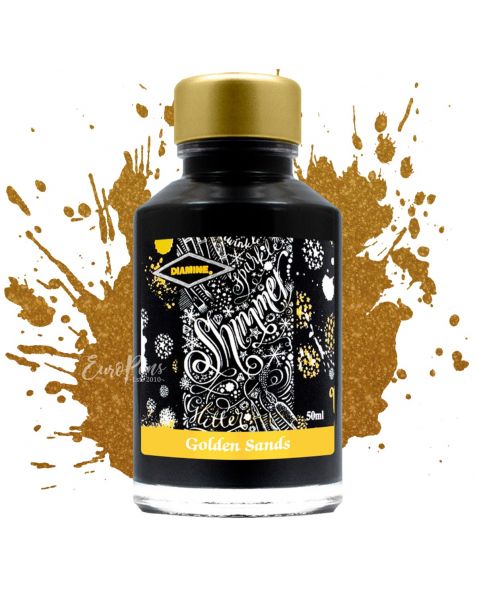 Diamine Shimmering Fountain Pen Bottled Ink - 50ml - Golden Sands