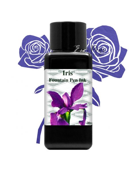 Diamine Flower Collection Fountain Pen Bottled Ink - 30ml - Iris