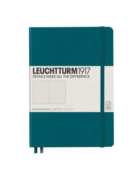 Leuchtturm1917 Notebook (A5) Classic Hardcover - Pacific Green - Dotted