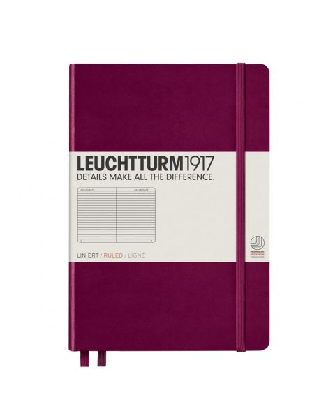 Leuchtturm1917 Notebook (A5) Classic Hardcover - Port Red - Ruled