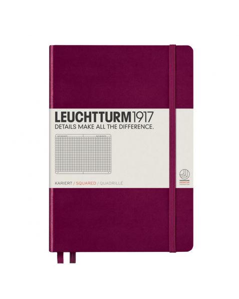 Leuchtturm1917 Notebook (A5) Classic Hardcover - Port Red - Squared