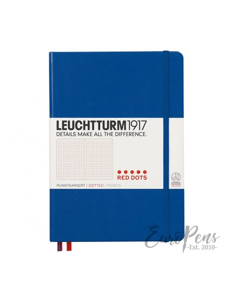 Leuchtturm1917 Notebook (A5) Red Dots - Royal Blue