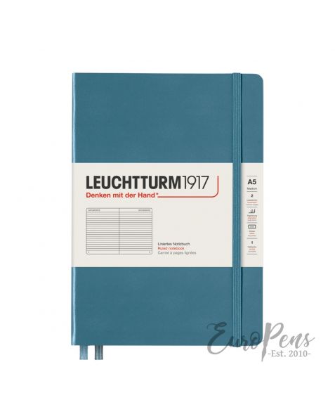 Leuchtturm1917 Notebook (A5) Medium Hardcover - Rising Stone Blue - Ruled