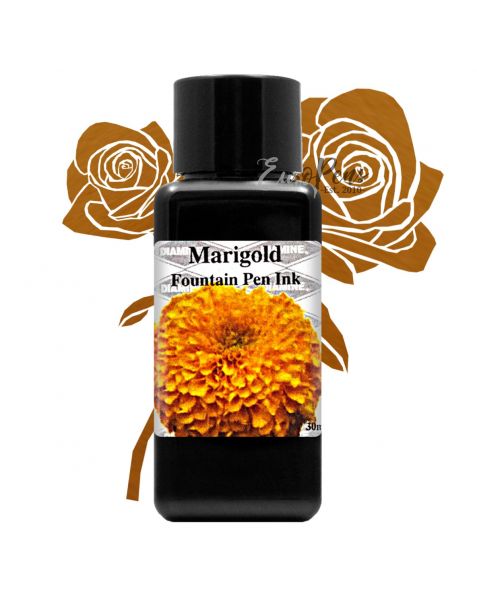 Diamine Flower Collection Fountain Pen Bottled Ink - 30ml - Marigold