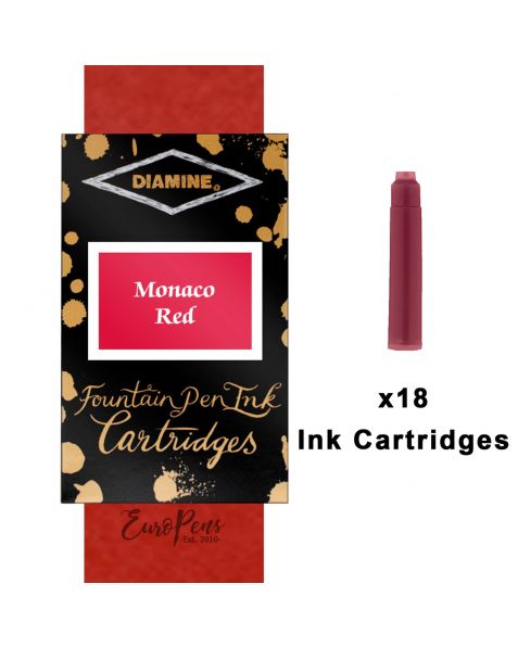 Diamine Ink Cartridges - 18pack-Monaco Red