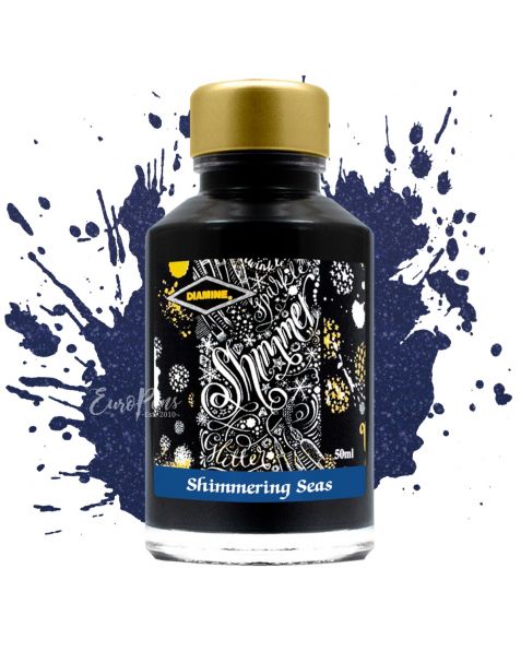 Diamine Shimmering Fountain Pen Bottled Ink - 50ml - Shimmering Seas