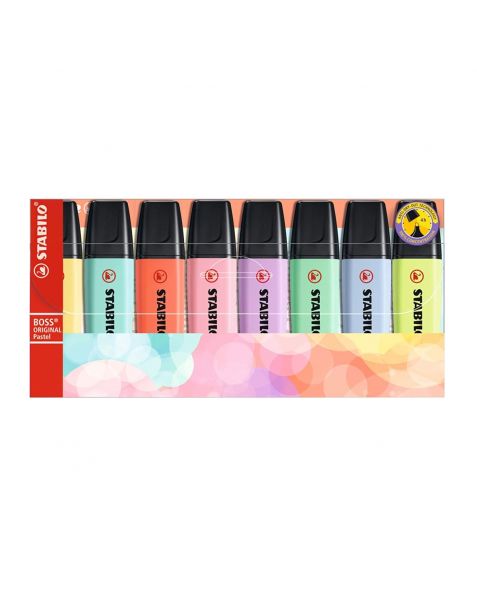 STABILO® Boss Highlighter Pastel - Wallet of 8 - 70/8-3
