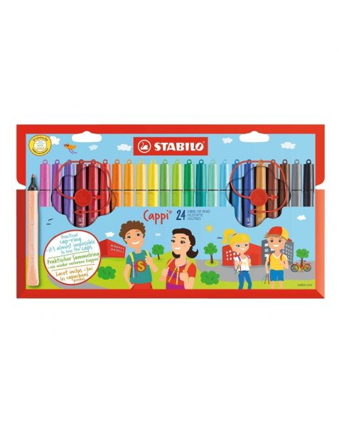 STABILO® Capp Wallet - Felt Tip Pens - Pack of 24 (168/24-4)