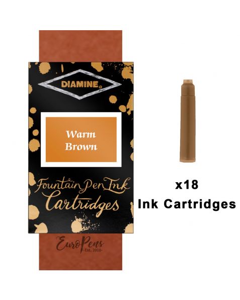 Diamine Ink Cartridges - 18pack-Warm Brown