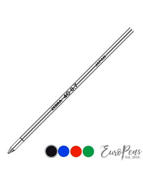 Zebra 4C Ballpoint Pen Refill - 0.7Mm - Black